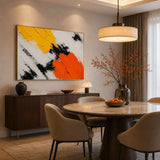 Saffron Surge abstract oil painting, hand-painted on canvas