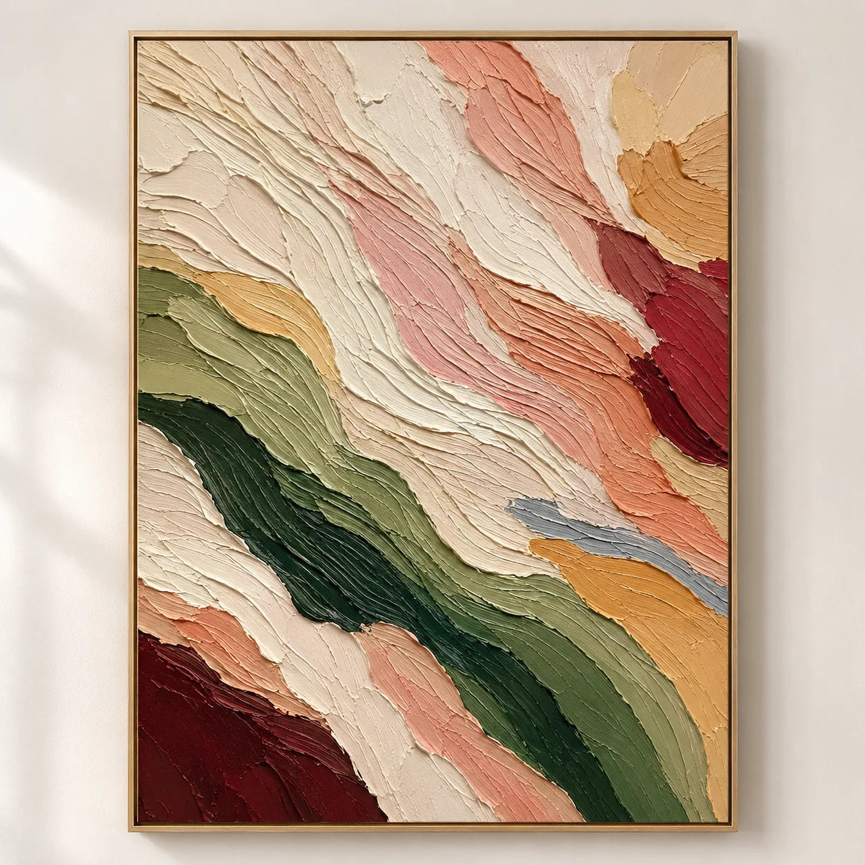 Earthen Strata - hand-painted landscape oil painting on canvas by Realoilart
