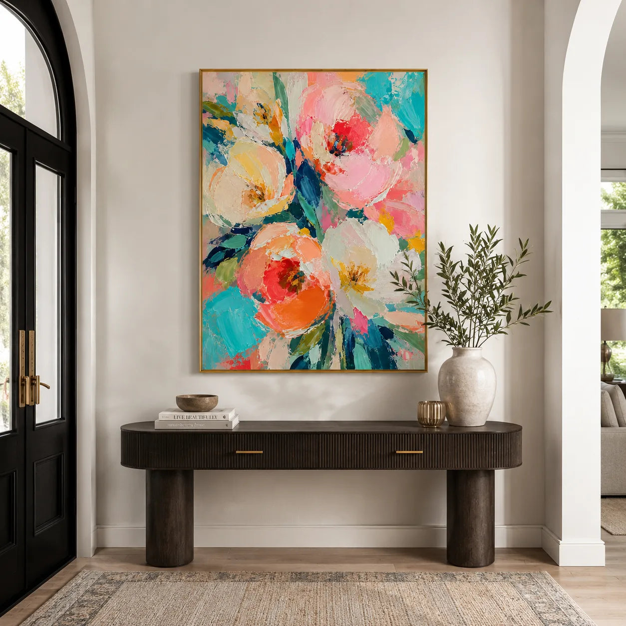 Floral Fête - hand-painted floral oil painting on canvas by Realoilart