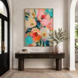 Peony Carnival abstract oil painting, hand-painted on canvas