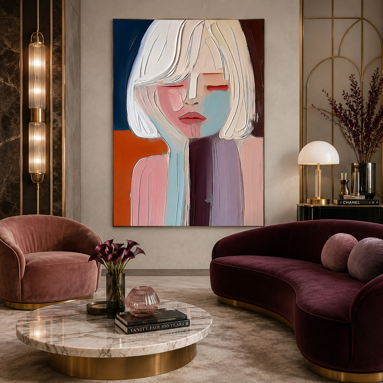 Velvet Muse - hand-painted portrait oil painting on canvas by Realoilart
