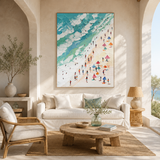 Beachside Joy — hand-painted oil painting on canvas