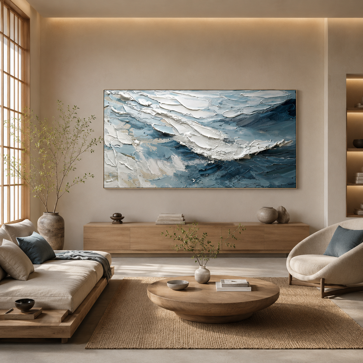 Coastal Surge - hand-painted coastal oil painting on canvas detail 2 by Realoilart