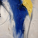 Cobalt Cadence - hand-painted abstract oil painting in a styled interior