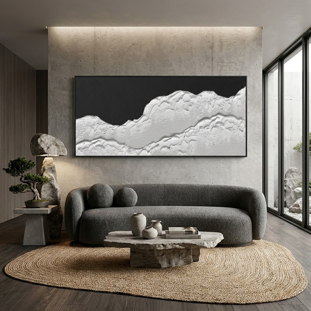 Silent Peaks - hand-painted landscape oil painting on canvas by Realoilart