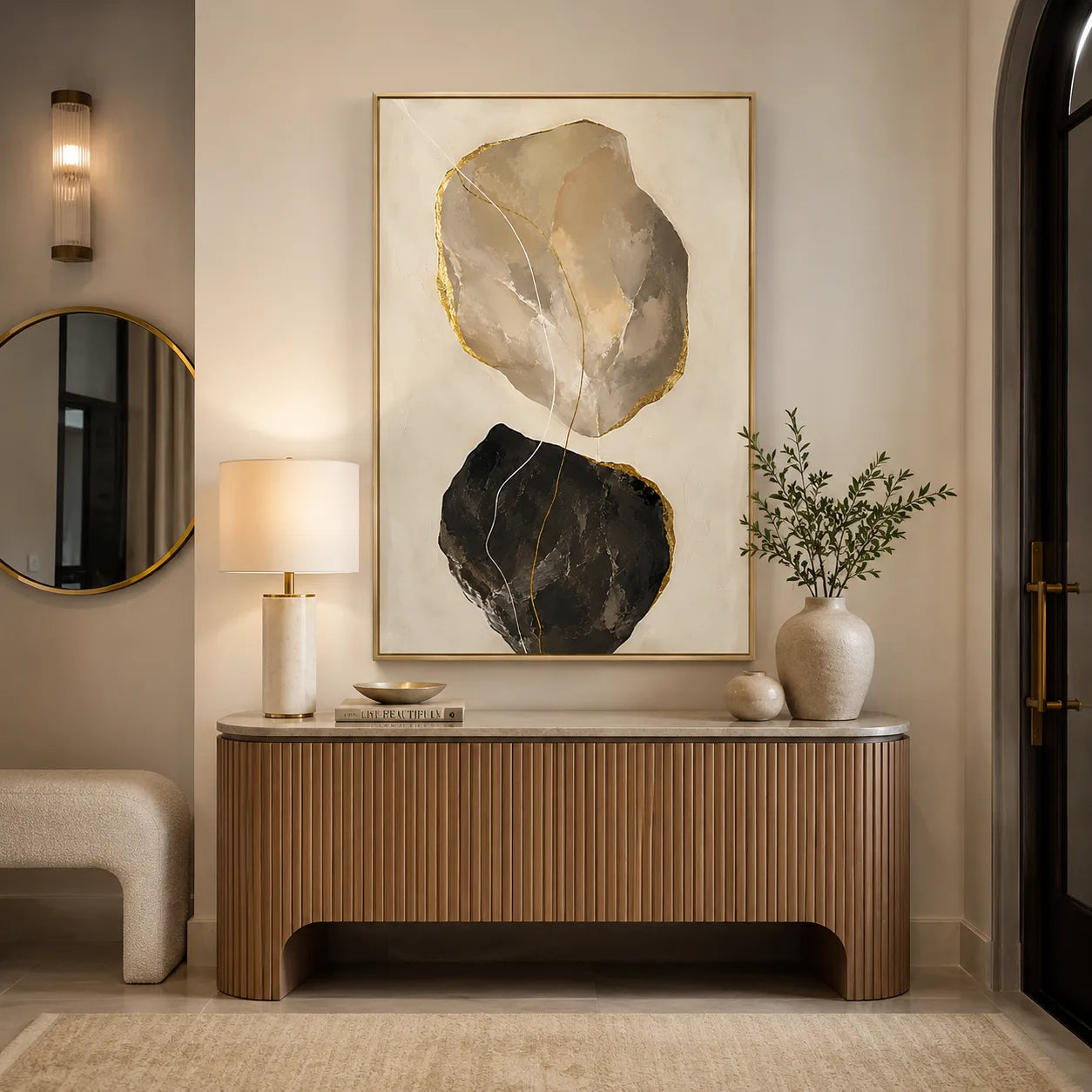Equilibrium - hand-painted abstract oil painting on canvas by Realoilart