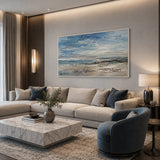 Coastal Drift - hand-painted coastal oil painting on canvas detail 2 by Realoilart