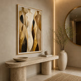 Walnut Rhythm abstract oil painting, hand-painted on canvas