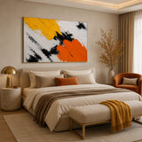 Saffron Surge abstract oil painting, hand-painted on canvas