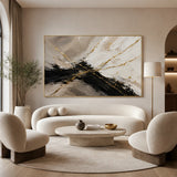 Midnight Gild abstract oil painting, hand-painted on canvas