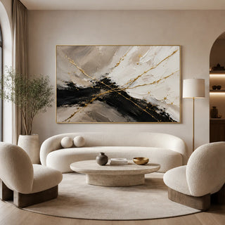 Midnight Gild abstract oil painting, hand-painted on canvas