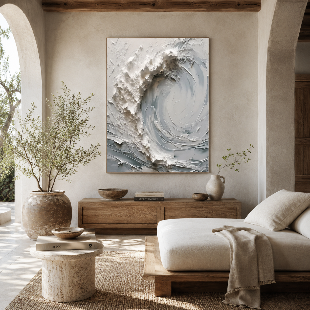 Cresting Silence - hand-painted coastal oil painting on canvas detail 2 by Realoilart