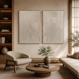 Twin Rhythm — hand-painted oil painting on canvas