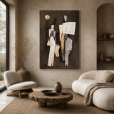 Moonlit Figures — hand-painted oil painting on canvas