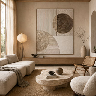 Earthen Circles — hand-painted oil painting on canvas
