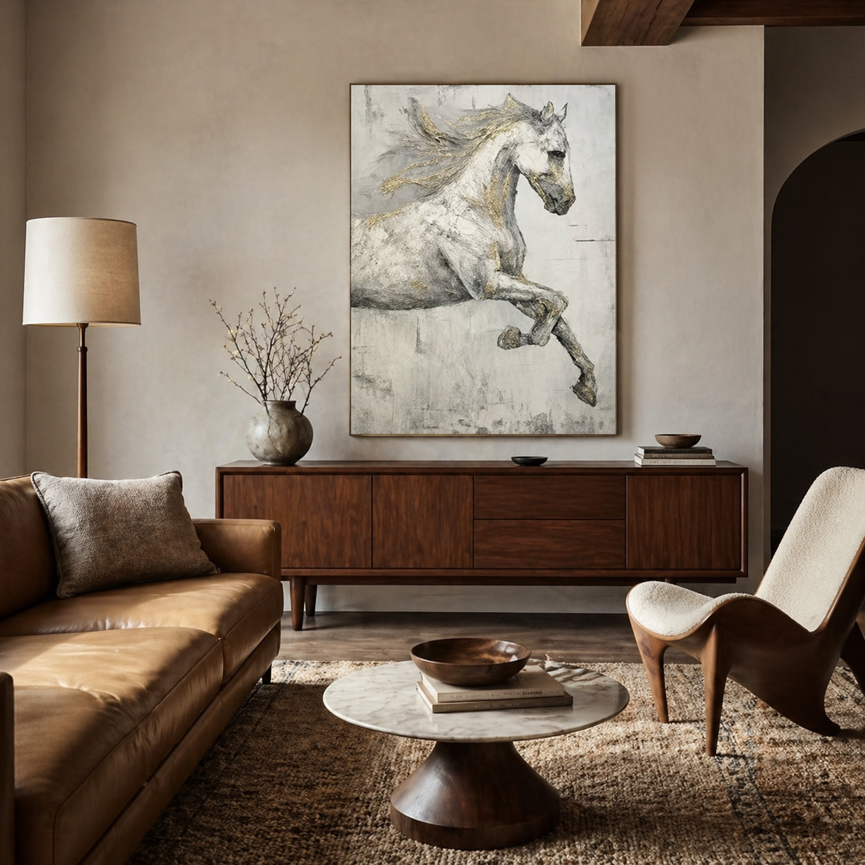 Spirit in Motion - hand-painted horse oil painting on canvas detail 2 by Realoilart