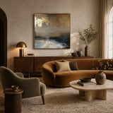 Golden Dusk - hand-painted landscape oil painting on canvas detail 4 by Realoilart