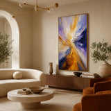 Amethyst Burst abstract oil painting, hand-painted on canvas