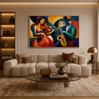 Jazz Serenade abstract oil painting, hand-painted on canvas