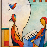 Birdsong Sonata abstract oil painting, hand-painted on canvas
