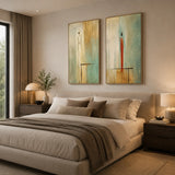 Quiet Sentinels abstract oil painting, hand-painted on canvas