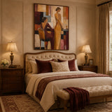 Burgundy Soirée abstract oil painting, hand-painted on canvas