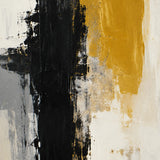 Ochre Tempest abstract oil painting, hand-painted on canvas