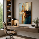 Copper Cove abstract oil painting, hand-painted on canvas