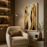 Walnut Rhythm abstract oil painting, hand-painted on canvas