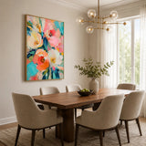 Peony Carnival abstract oil painting, hand-painted on canvas