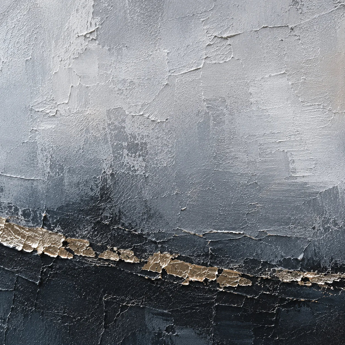 Nocturne Shore - hand-painted coastal oil painting on canvas detail 7 by Realoilart
