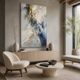 Cobalt Squall abstract oil painting, hand-painted on canvas
