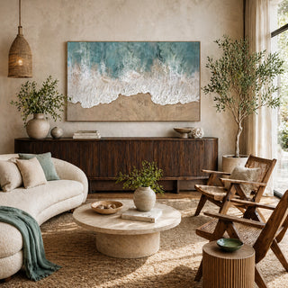 Ocean Lace — hand-painted oil painting on canvas