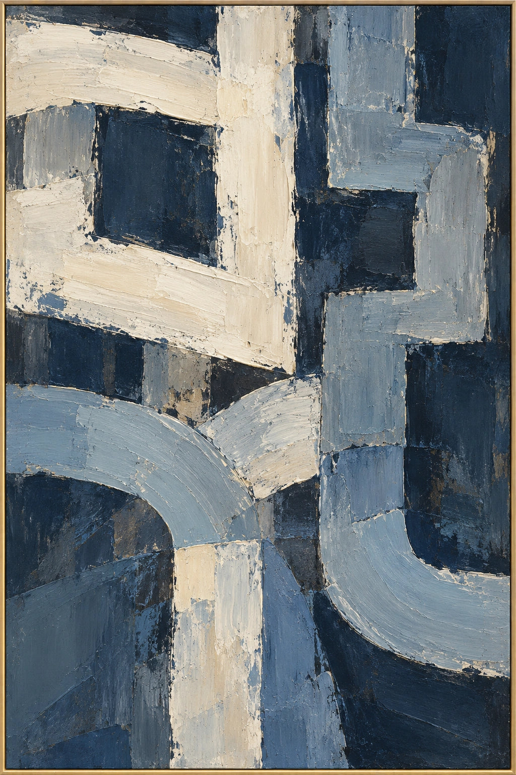 Blue Interlace — full hand-painted oil artwork