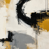 Ochre Tempest abstract oil painting, hand-painted on canvas