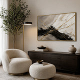 Midnight Gild abstract oil painting, hand-painted on canvas