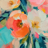 Peony Carnival abstract oil painting, hand-painted on canvas