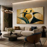 Golden Waltz abstract oil painting, hand-painted on canvas