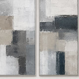 Slate Whisper abstract oil painting, hand-painted on canvas