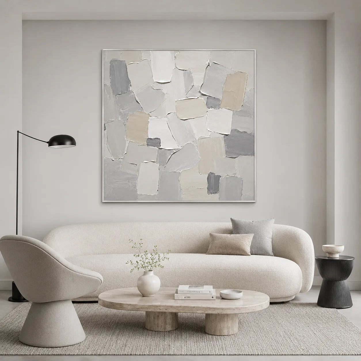Pale Quarry - hand-painted abstract oil painting on canvas by Realoilart