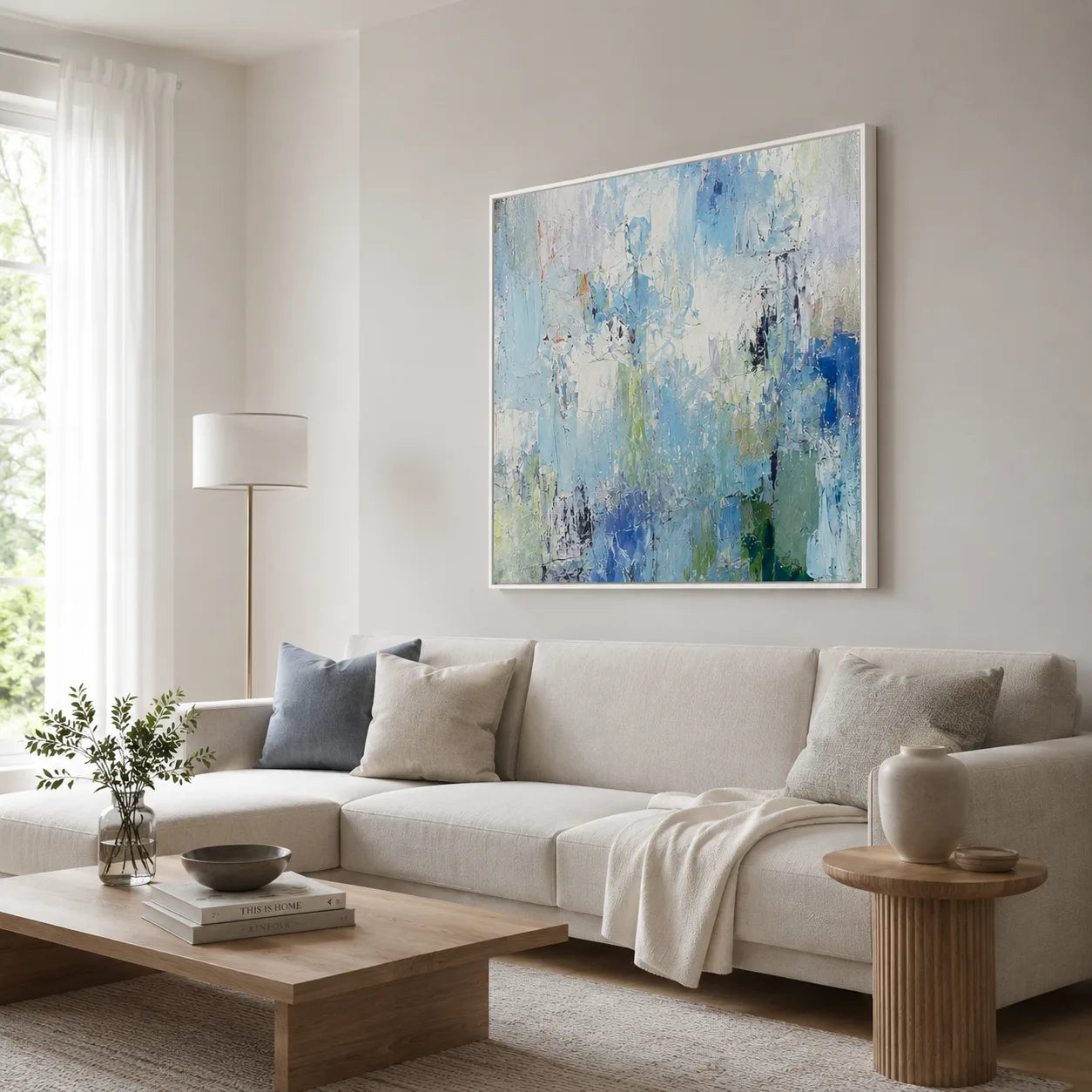 Morning Haze - hand-painted floral oil painting on canvas detail 2 by Realoilart