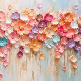 Blossom Cascade abstract oil painting, hand-painted on canvas
