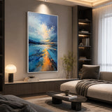 Tidal Glow abstract oil painting, hand-painted on canvas