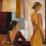 Burgundy Soirée abstract oil painting, hand-painted on canvas