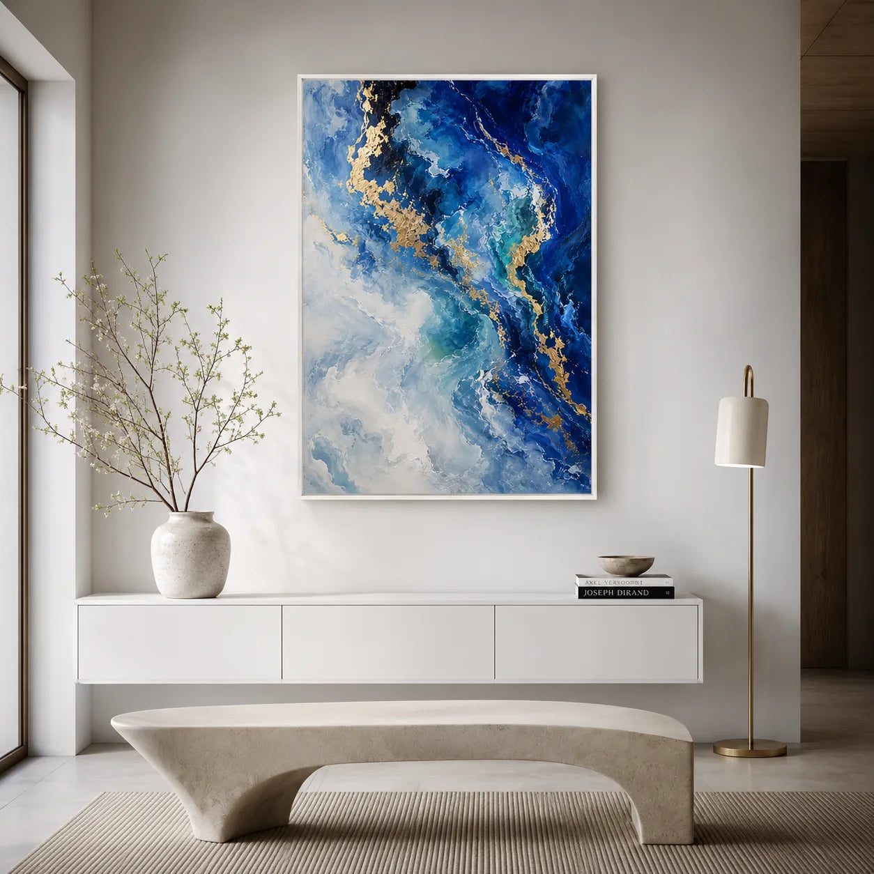 Abyssal Gold - hand-painted coastal oil painting on canvas by Realoilart