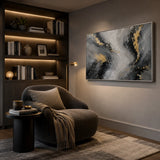 Obsidian Veil abstract oil painting, hand-painted on canvas