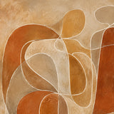Terracotta Bloom abstract oil painting, hand-painted on canvas