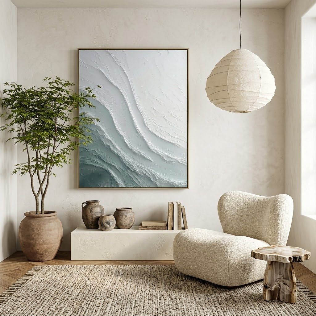 Serene Current - hand-painted coastal oil painting on canvas by Realoilart