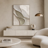 Sculpted Leaves - hand-painted floral oil painting on canvas detail 2 by Realoilart