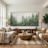 Misty Pines — hand-painted oil painting on canvas